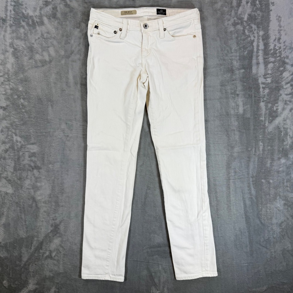 AG Adriano Goldschmied The Stilt Cigarette Jeans Women's Size 25 White Denim